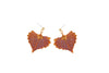 Cottonwood Leaf Earrings Iridescent Copper