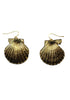 Clam Shell Earrings- Gold