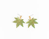 Japanese Maple Leaf Earrings- Green Gold