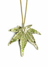 Japanese Maple Leaf Necklace- Green Gold