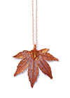 Japanese Maple Leaf Necklace- Iridescent Copper
