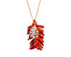 Redwood Needle and Redwood Cone Double Necklace- Iridescent Copper & Silver