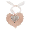 Cottonwood Leaf Double Ornament- Rose Gold & Silver