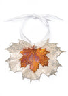 Sugar Maple Leaf Double Ornament- Silver & Iridescent Copper