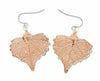 Cottonwood Leaf Earrings- Rose Gold