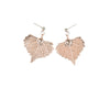 Cottonwood Leaf Earrings- Rose Gold