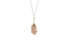 Oak Leaf Stone Necklace- Rose Gold
