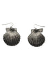 Clam Shell Earrings- Silver