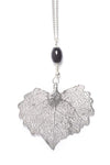 Cottonwood Leaf Stone Necklace- Silver