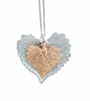 Cottonwood Leaf Double Necklace- Silver & Rose Gold