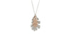 Oak Leaf Double Necklace- Silver & Rose Gold