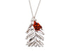 Redwood Needle and Redwood Cone Double Necklace- Silver & Iridescent Copper