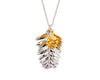 Redwood Needle and Redwood Cone Double Necklace- Silver & Gold